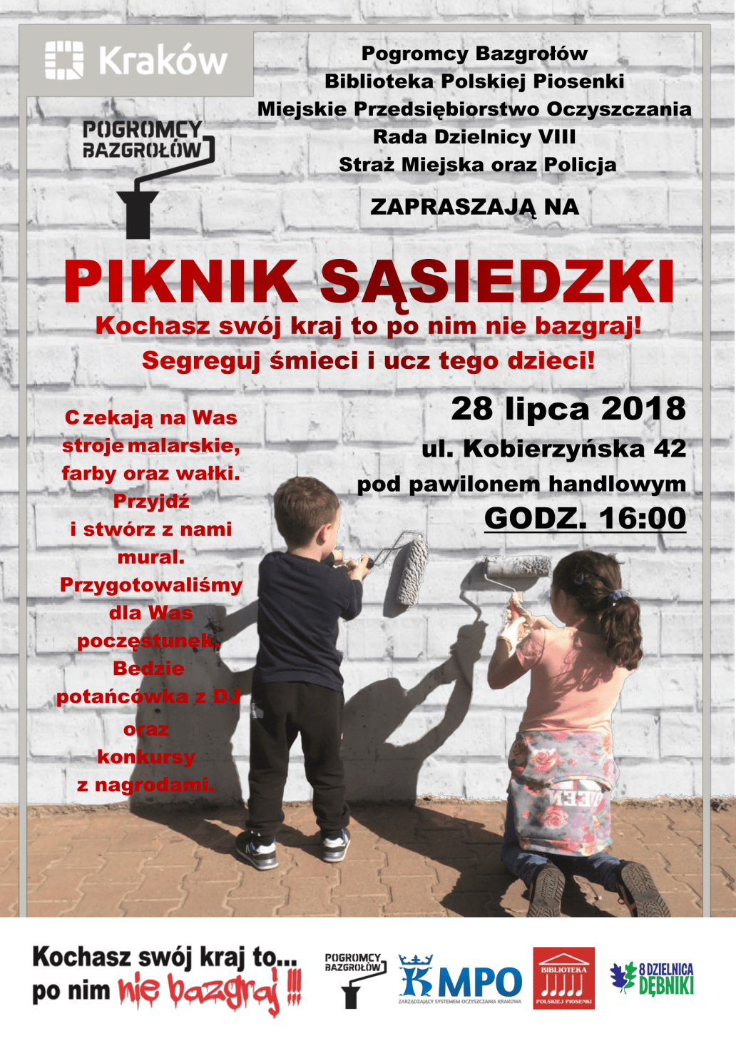 plakat A4 pikniki sasiedzki 28 lipca szkic OK-1